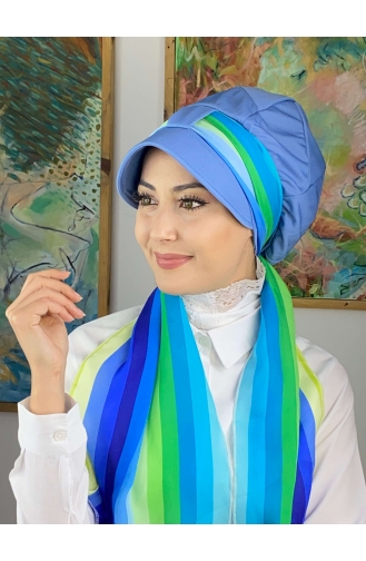 Green Ready to Wear Turban 214MAYŞAP02-04