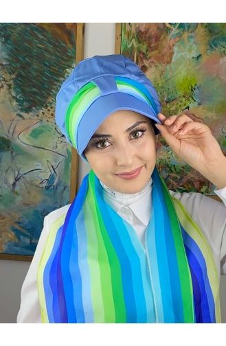 Green Ready to Wear Turban 214MAYŞAP02-04