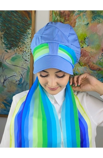 Green Ready to Wear Turban 214MAYŞAP02-04