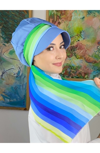 Green Ready to Wear Turban 214MAYŞAP02-04