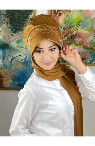 Dark Mustard Ready to Wear Turban 2014MAYŞAP20-02