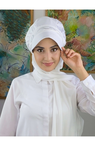 White Ready to Wear Turban 2014MAYŞAP20-05