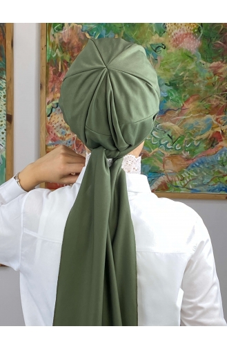 Henna Green Ready to Wear Turban 114MAYŞAP01-05