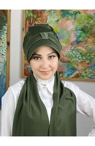Henna Green Ready to wear Turban 114MAYŞAP01-05