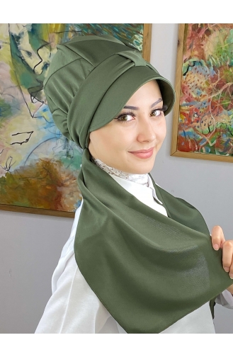 Henna Green Ready to Wear Turban 114MAYŞAP01-05