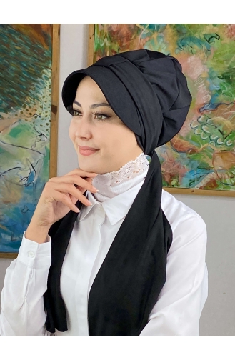 Black Ready to Wear Turban 3NZL705223-11