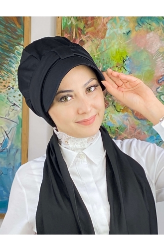 Black Ready to Wear Turban 3NZL705223-11