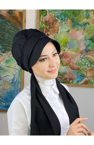 Black Ready to Wear Turban 3NZL705223-11