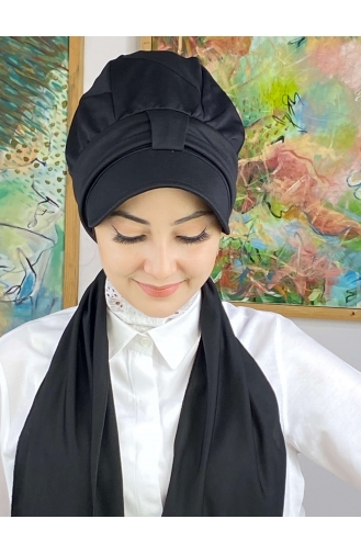 Black Ready to Wear Turban 3NZL705223-11