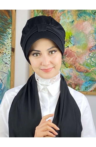 Schwarz Praktischer Turban 3NZL705223-11