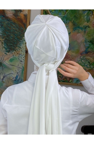 White Ready to Wear Turban 3NZL705223-01
