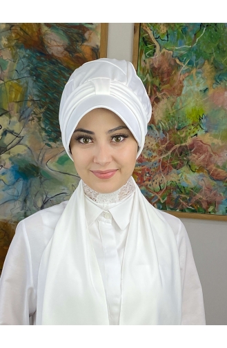 White Ready to Wear Turban 3NZL705223-01