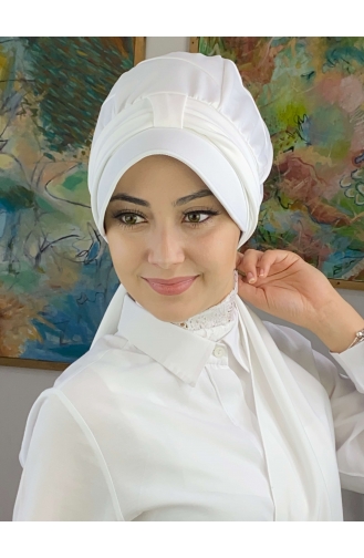 White Ready to Wear Turban 3NZL705223-01