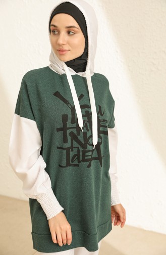 Tofisa Garnili Sweatshirt 3945-02 Zümrüt Yeşili