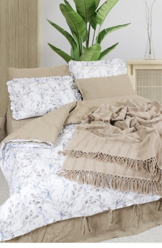 Ecocotton Riva Çift Kişilik Pike Örtüsü 100 Organik Pamuk Jakarlı Bej 220X240 Cm Bej