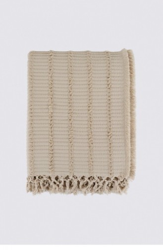 Ecocotton Riva Çift Kişilik Pike Örtüsü 100 Organik Pamuk Jakarlı Bej 220X240 Cm Bej