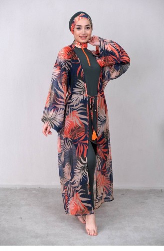 Marina Haki Kadın Kimono P2204