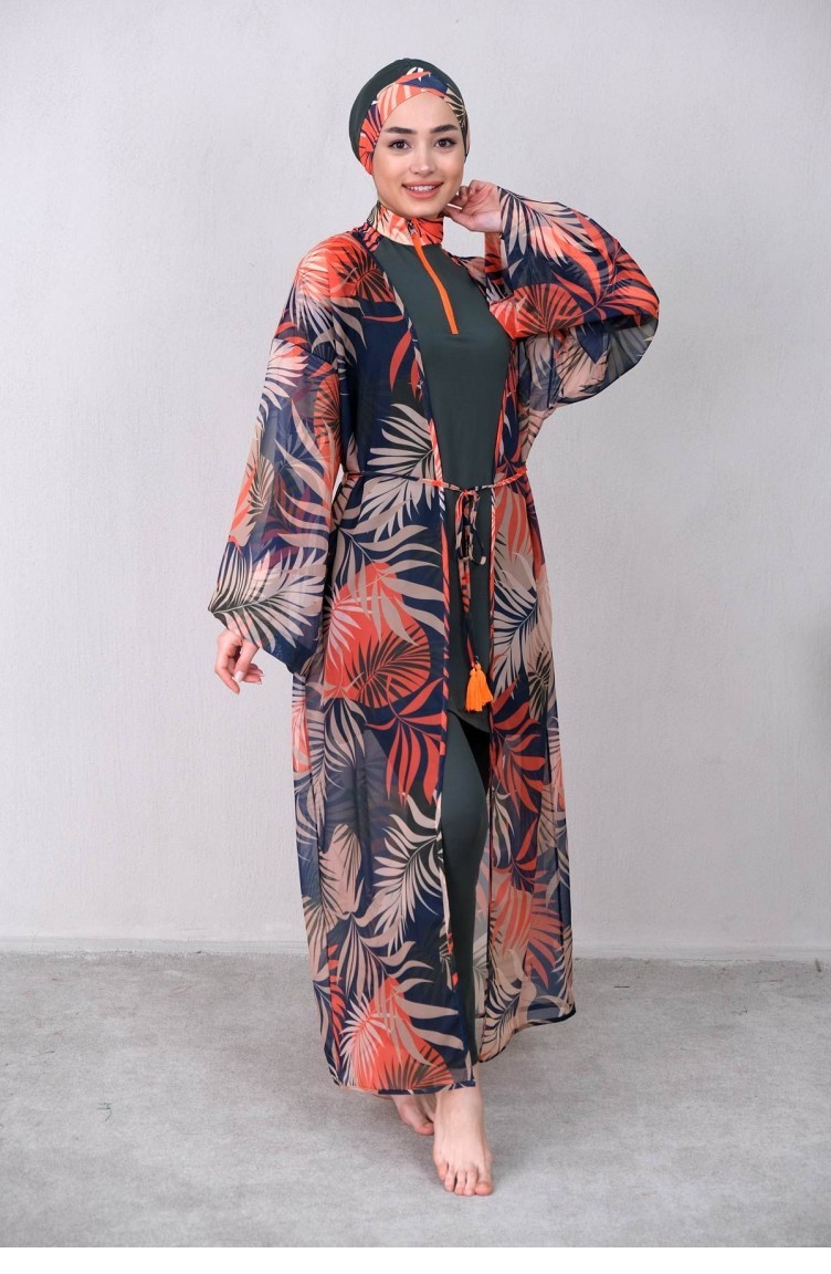 Marina Haki Kadın Kimono P2204