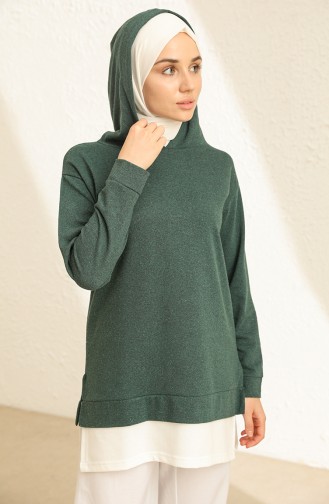 Tofisa Garnili Sweatshirt 3423-02 Zümrüt Yeşili