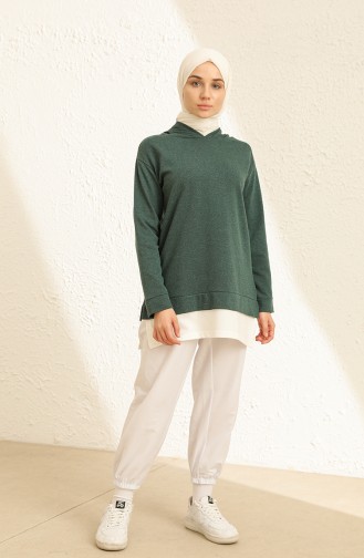 Sweatshirt Vert emeraude 3423-02