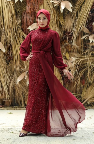 Claret red İslamitische Avondjurk 5516-05