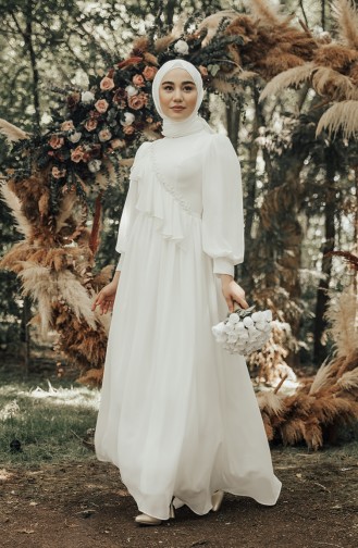 Habillé Hijab Ecru 4907-01