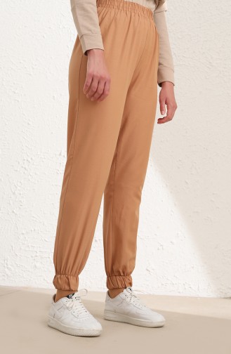 Beli Lastikli Jogger Pantolon 6115-01 Sütlü kahve