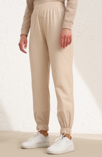 Beli Lastikli Jogger Pantolon 6115-04 Taş