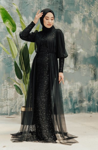 Habillé Hijab Noir 5346-10