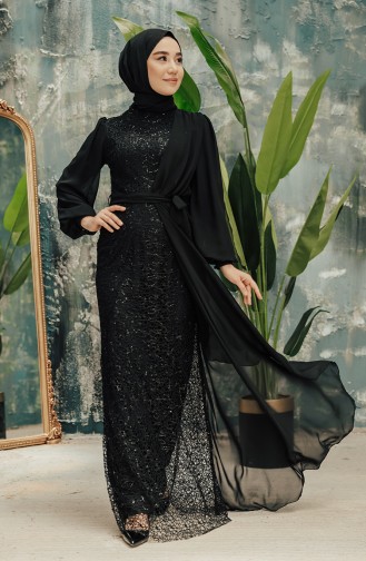 Habillé Hijab Noir 5516-06