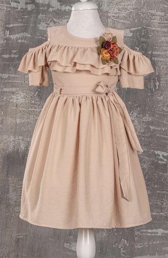 Beige Children`s Dress 02