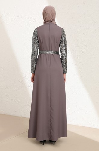Anthracite Hijab Evening Dress 13429