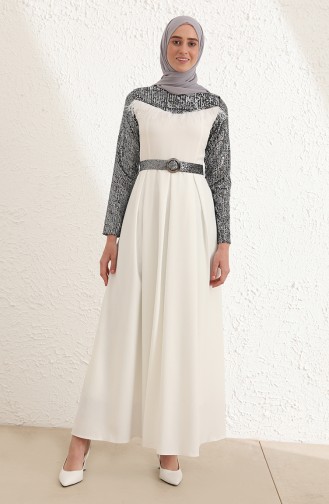 Weiß Hijab-Abendkleider 13428