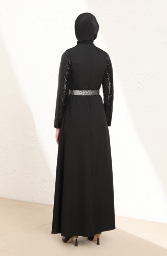 Black Hijab Evening Dress 13425