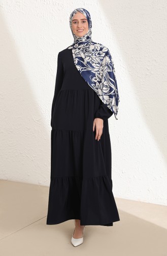 Dunkelblau Hijab Kleider 15044-04