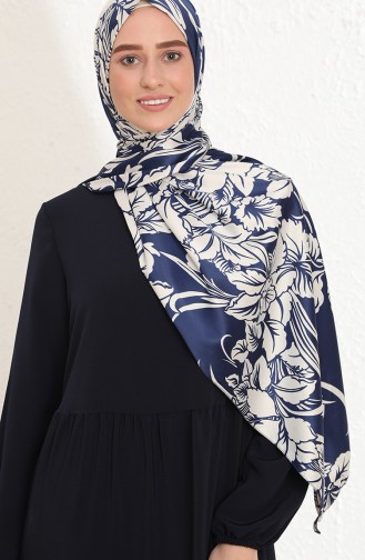 Navy Blue Hijab Dress 15044-04