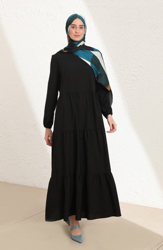Black Hijab Dress 15044A-01