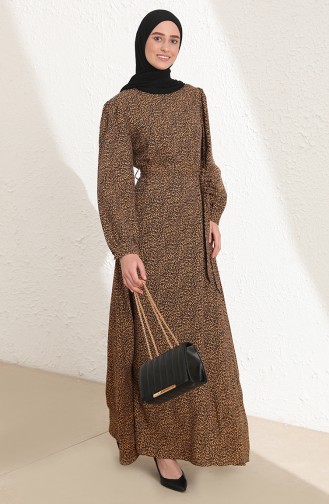 Brown Hijab Dress 60203-01