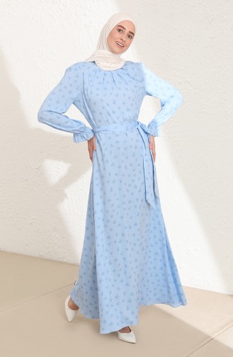 Ice Blue Hijab Dress 60233-01