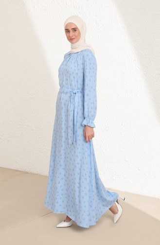 Ice Blue Hijab Dress 60233-01