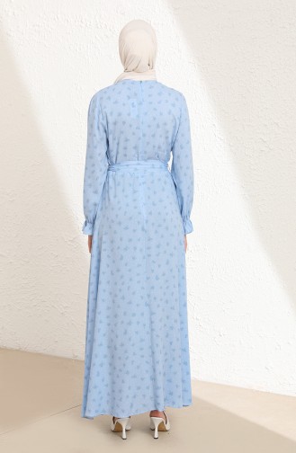 Eisblau Hijab Kleider 60233-01