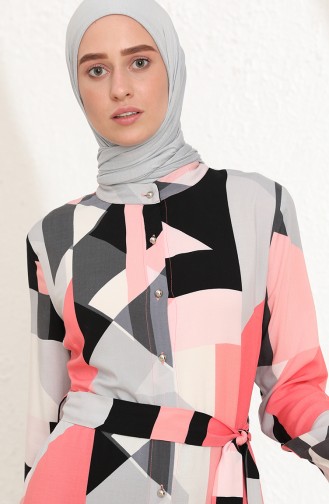 Grau Hijab Kleider 60244-01