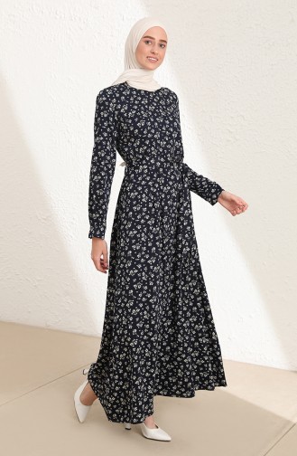 Dunkelblau Hijab Kleider 60252-01