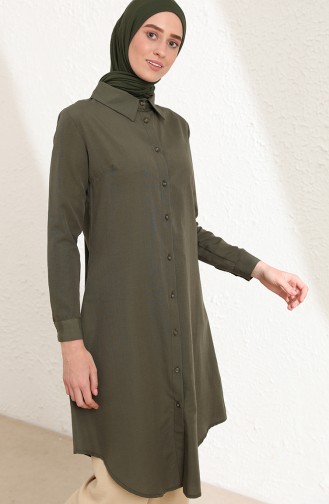 Düğmeli Tunik 4335-06 Haki