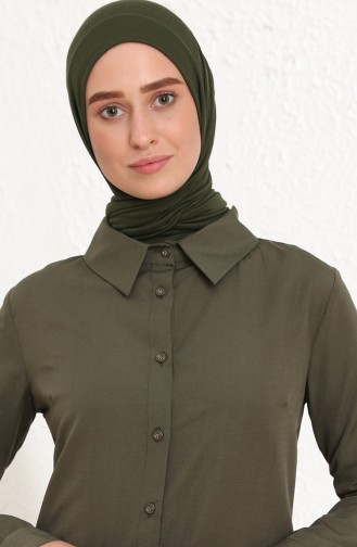 Düğmeli Tunik 4335-06 Haki