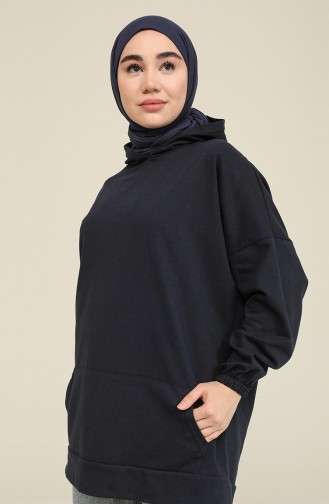Tofisa Cepli Baskılı Sweatshirt 3293-02 Lacivert