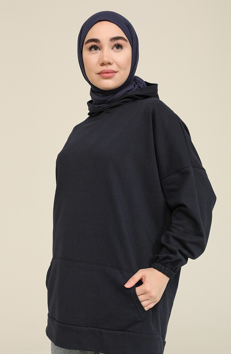 Tofisa Cepli Baskılı Sweatshirt 3293-02 Lacivert