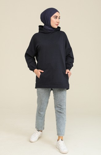 Tofisa Cepli Baskılı Sweatshirt 3293-02 Lacivert