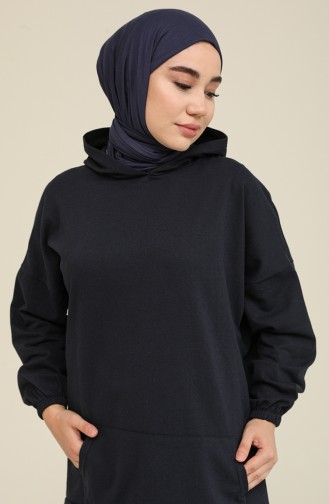 Tofisa Cepli Baskılı Sweatshirt 3293-02 Lacivert