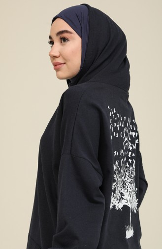 Tofisa Cepli Baskılı Sweatshirt 3293-02 Lacivert